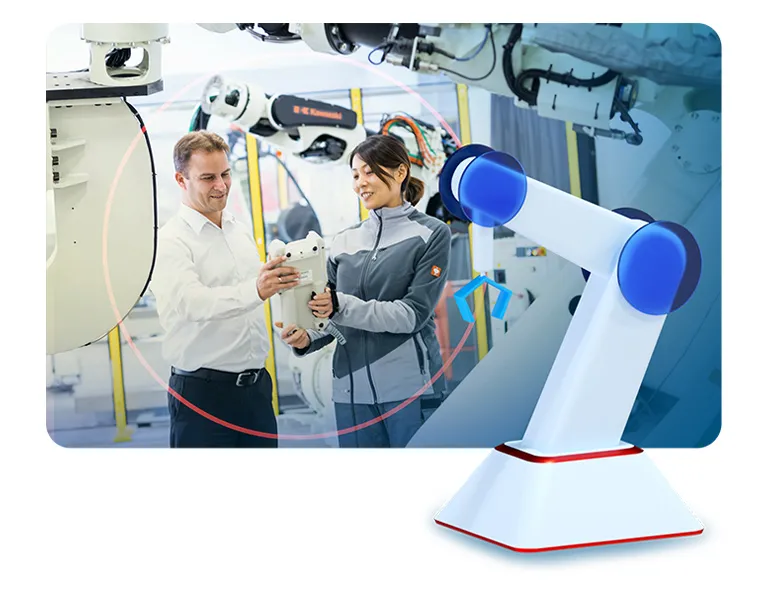 Trabajadores en la planta de fabricación automatizada con el producto - 3DEXPERIENCE Works