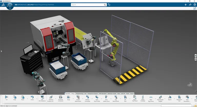3D model of robot on assembly floor - 3DEXPERIENCE Works