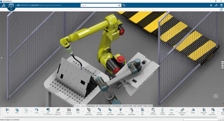 Closeup of 3D model of robot in assembly line - 3DEXPERIENCE Works